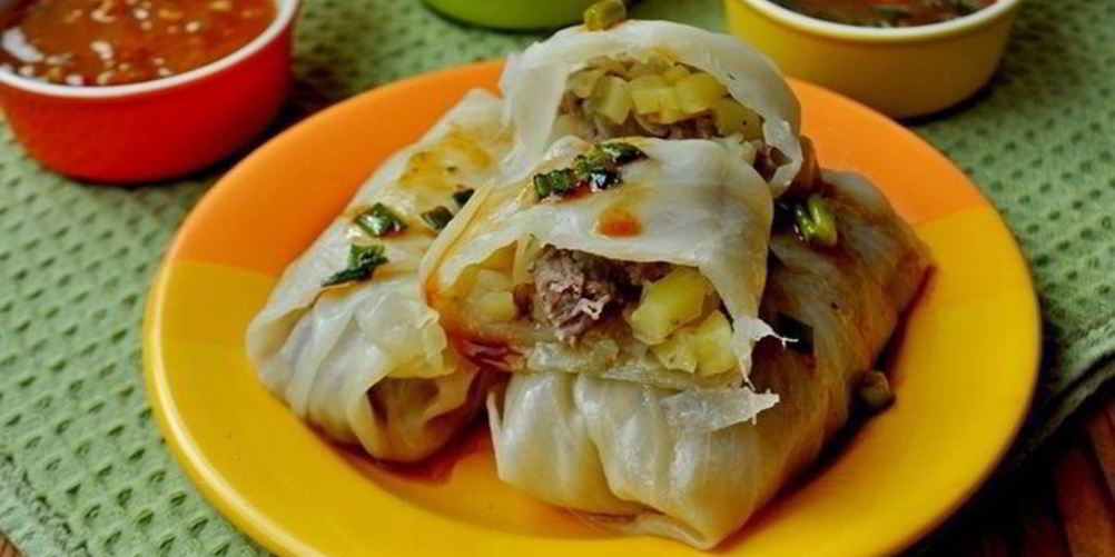Рецепт капустные конвертики со свининой и овощами