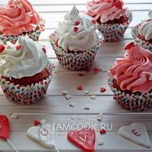 Рецепт Капкейки Красный бархат