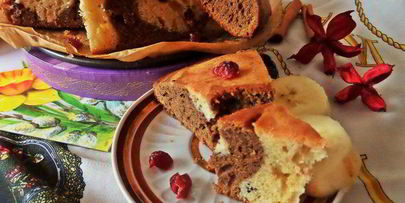 кекс с клюквой и кофе