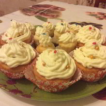 Рецепт Кексики нежные с творожным кремом