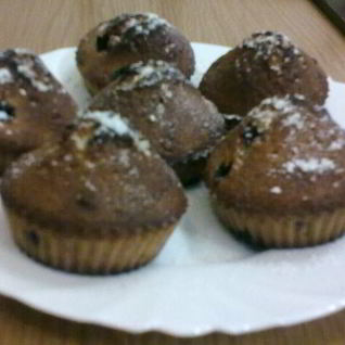 Кексы кофейные с вишней