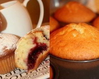 Кексы на натуральном йогурте с джемом