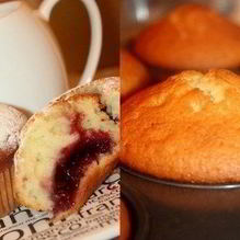 Рецепт Кексы на натуральном йогурте с джемом