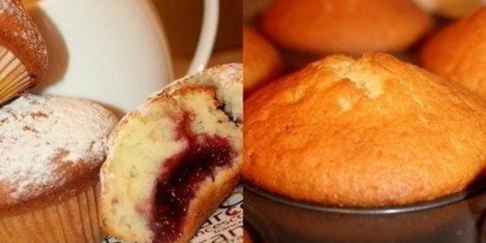 Рецепт кексы на натуральном йогурте с джемом