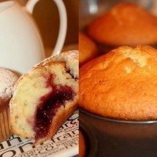 Кексы на натуральном йогурте с джемом