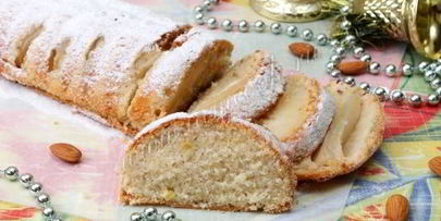 лимонный кекс с грушами и миндалем