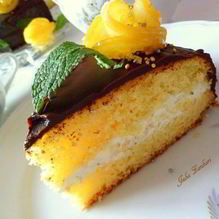 Рецепт Лимонный кекс с мятно-сливочным кремом под шоколадом