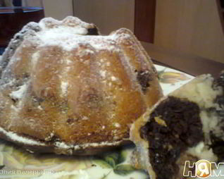 Мраморный кекс с творогом