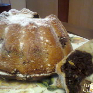 Мраморный кекс с творогом