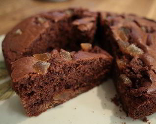 Шоколадный кекс с инжиром и имбирем