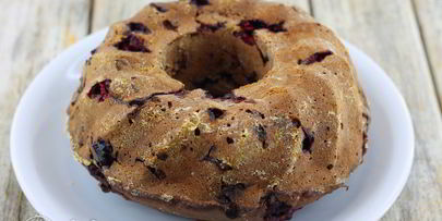 шоколадный кекс с малиной