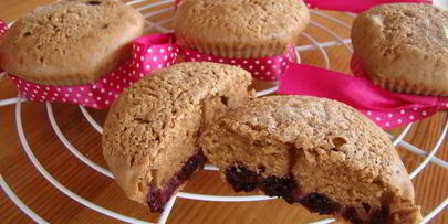 шоколадные кексы с ежевикой