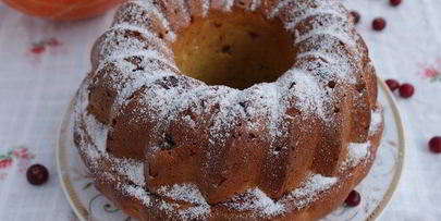 тыквенный кекс с клюквой и грецким орехом