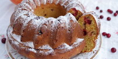 тыквенный кекс с клюквой и грецким орехом