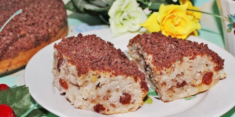 Рецепт воздушный кекс на кефире с изюмом