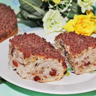 Воздушный кекс на кефире с изюмом