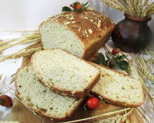 Хлеб с творогом и овсяными хлопьями