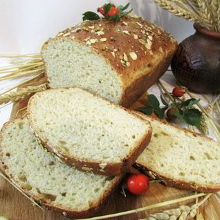 Хлеб с творогом и овсяными хлопьями