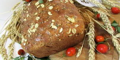 хлеб с творогом и овсяными хлопьями