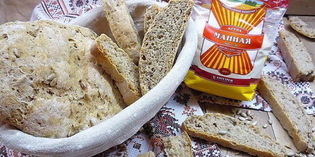 Рецепт манный хлеб с семенами подсолнечника