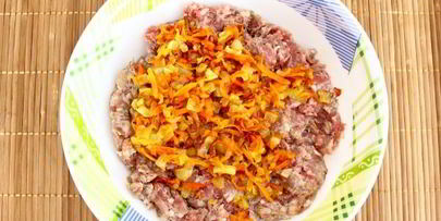 мясной хлеб с пшеном и болгарским перцем