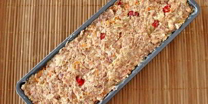 мясной хлеб с пшеном и болгарским перцем