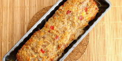 мясной хлеб с пшеном и болгарским перцем
