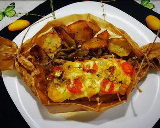 Конвертики со свининой и картофелем