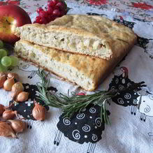 Рецепт Фокачча на сыворотке с луком пастушеская