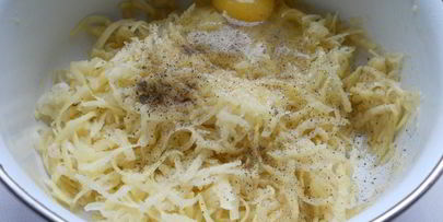 картофельные лепешки с курицей и сыром