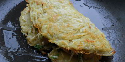 картофельные лепешки с курицей и сыром