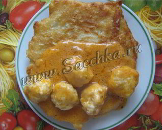 Картофельные лепешки с тефтелями