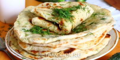 лепешки на кефире с начинкой