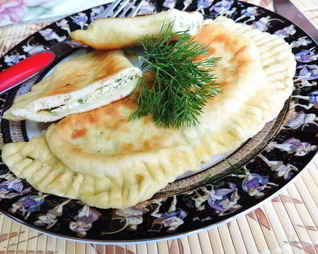 Лепешки на простокваше Весенние с творогом и зеленью
