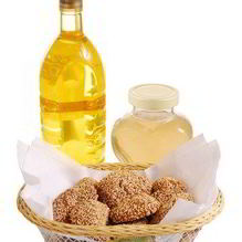 Рецепт Лепешки с медом и кунжутом в сиропе