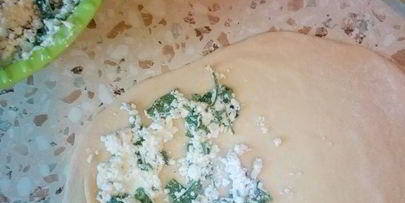 лепешки с творогом и кинзой