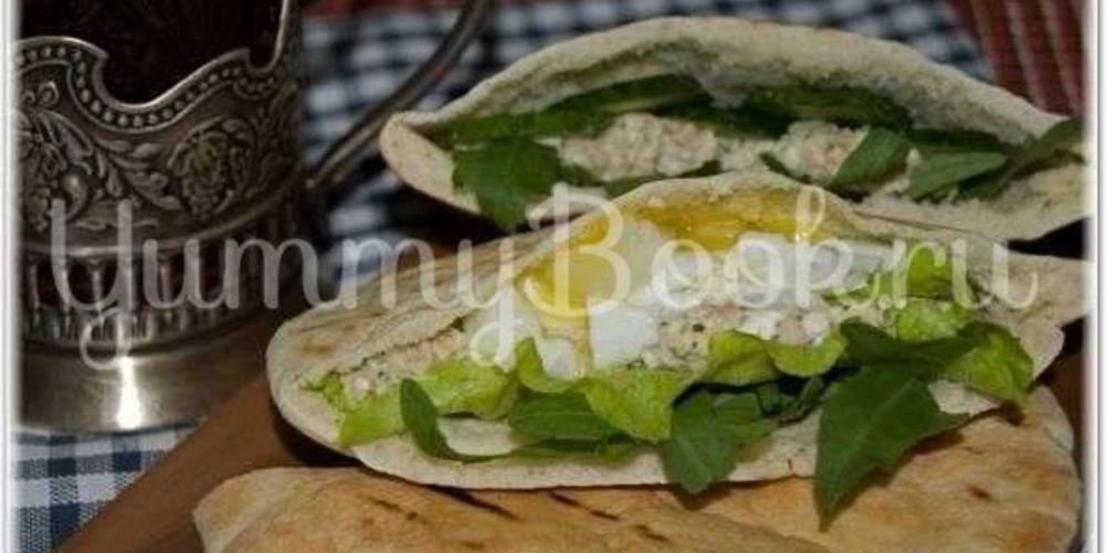 Рецепт пита с салатом из рукколы и горбуши