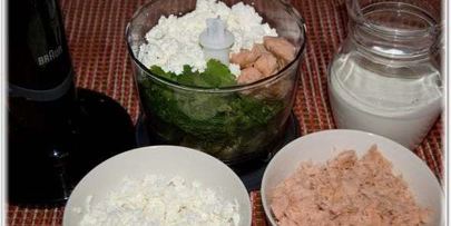 пита с салатом из рукколы и горбуши