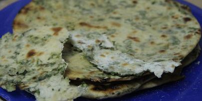 постные лепешки с зеленым луком