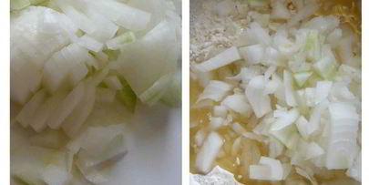 пшенично-ржаные лепешки с луком