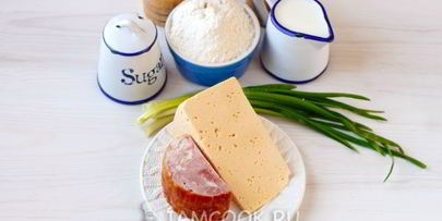 сырные лепешки с ветчиной