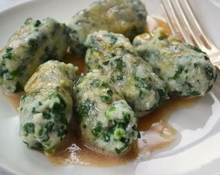 Творожные лепешки со шпинатом