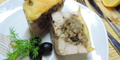 куриные маффины с гречкой и грибами