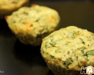 Маффины из творога со шпинатом