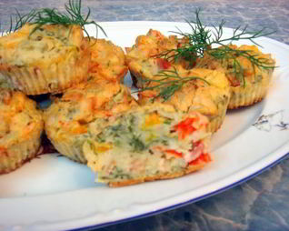 Маффины с беконом и болгарским перцем