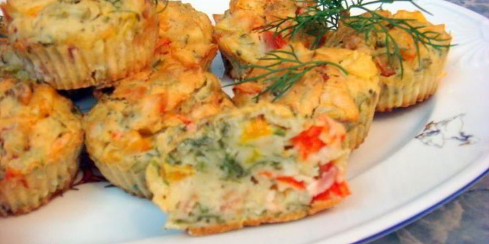 Рецепт маффины с беконом и болгарским перцем