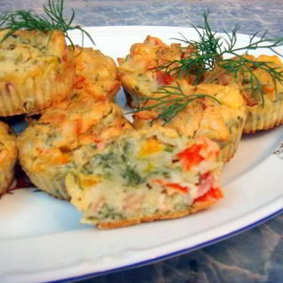 Маффины с беконом и болгарским перцем