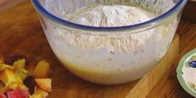 маффины с персиками и овсяными хлопьями