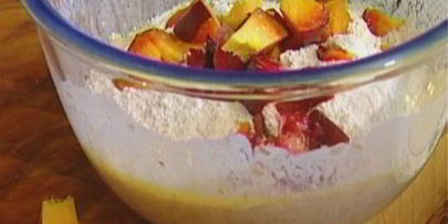 маффины с персиками и овсяными хлопьями