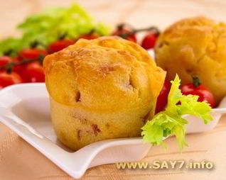 Маффины с сыром и ветчиной